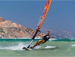 Greek Islands - Naxos. Windsurf Holiday. St Georges beach sailing area. 